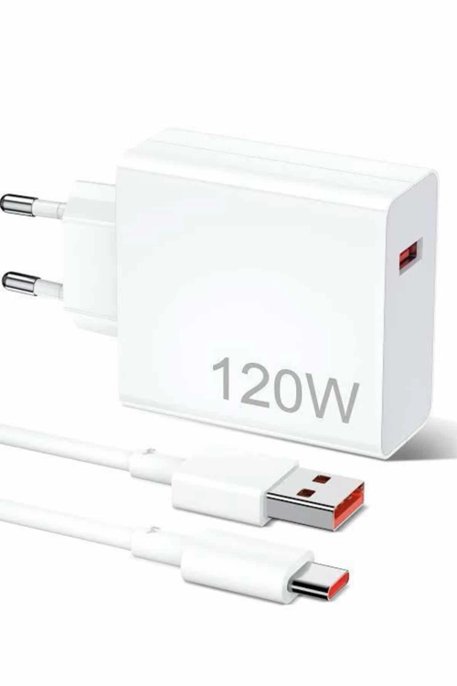 120W ŞARJ ALETİ HIZLI ÇİFT TURBO ŞARJ ALETİ SETİ BEYAZ