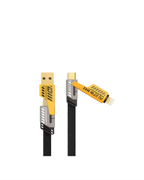 4'Ü 1 ARADA USB HIZLI ŞARJ VE VERİ KABLOSU – 65W GÜÇ, ÇOKLU BAĞLANTI, 1.2M