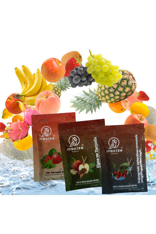 Aromalı Kürdan 3"Lü Doypak Set (Çilek -Nane/Elma-Tarçın/Kiraz-Mentol)