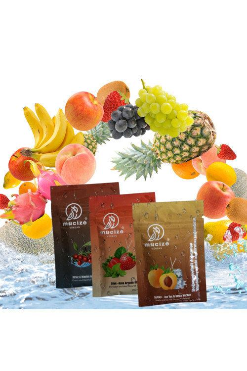 Aromalı Kürdan 3"Lü Doypak Set (Kiraz-Mentol/Çilek-Nane/Şeftlai-Buzlu Çay)