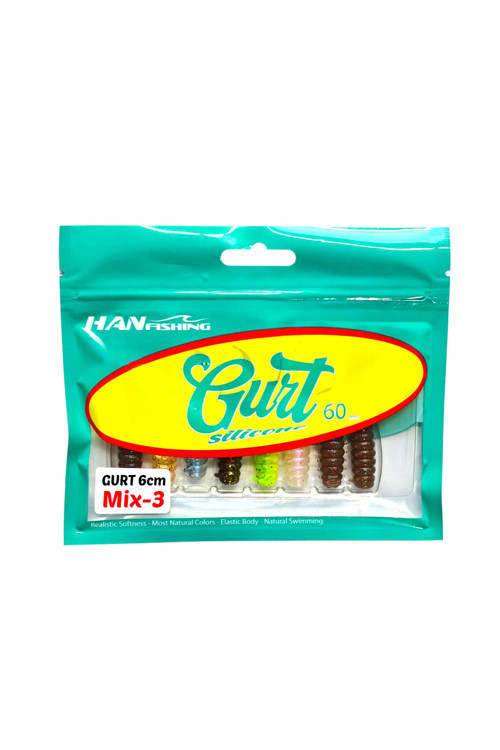 Gurt 6cm Silikon Yem - MİX 3 (7 Renk) Foçalı Av Versiyonu