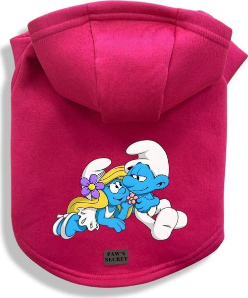 Köpek Kıyafeti Köpek Sweatshirt Hoodie Köpek Ürünleri Kedi Kıyafeti - Şirine ve Güçlü Şirin L