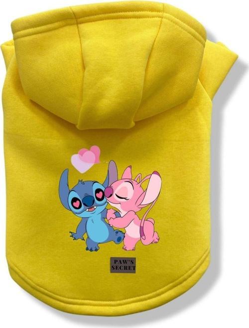 Köpek Kıyafeti Köpek Sweatshirt Hoodie Köpek Ürünleri Kedi Kıyafeti - Stich ve Angel L