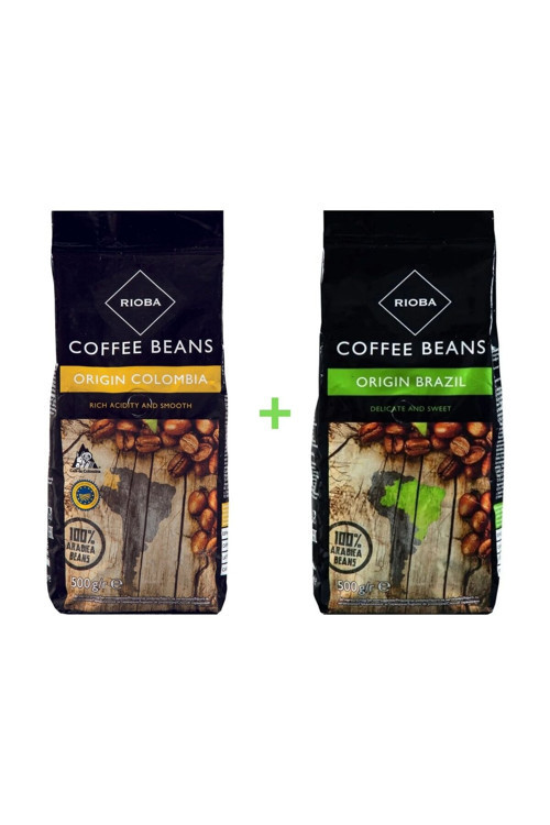 Çekirdek Kahve - Origin Colombia 500 Gr + Brazil 500 Gr Ekonomik Paket