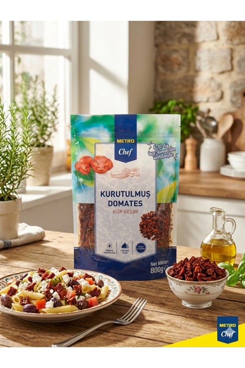 Güneşte Kurutulmuş Domates Küp Kesim 800 G - Salata Ve Soslar İçin Hazır Kuru Domates