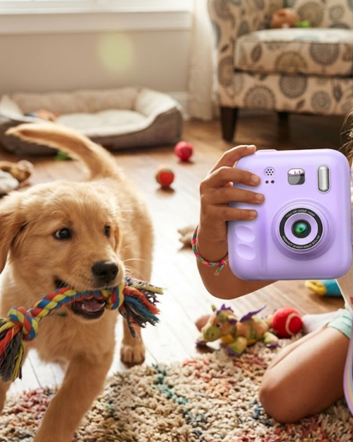 popüler HD Ekranlı Çocuk Fotoğraf Makinesi Video Kayıt ve Baskı Kağıdı Kalem Hediyeli 2026