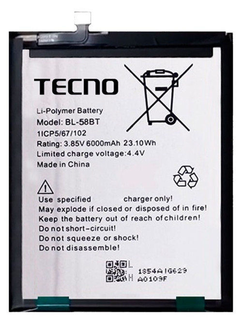 Tecno Pova Batarya Pil Sıfır Bl-58BT