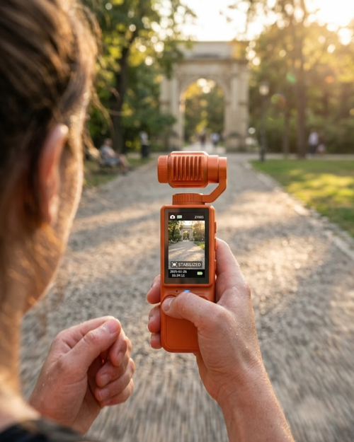 popüler 4K Ultra HD Gimbal Kamera Sabitleyici ve 180 Derece Hareketli Lensli Vlog Kamera 2026