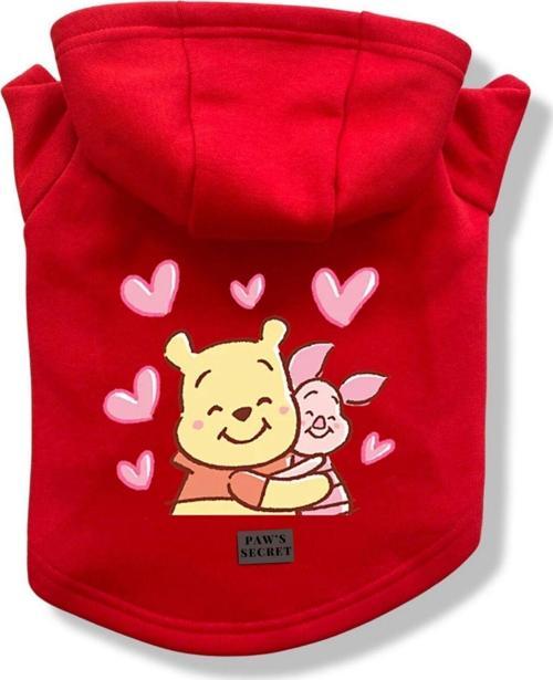 Köpek Kıyafeti Köpek Sweatshirt Hoodie Köpek Ürünleri Kedi Kıyafeti - Winnie ve Piglet L