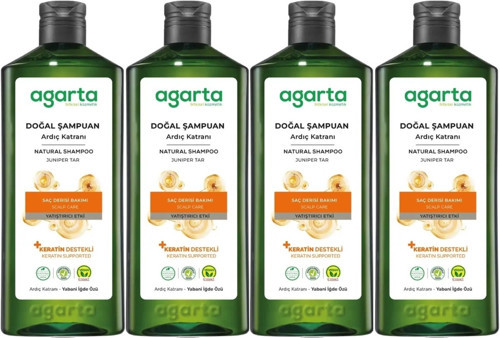 Doğal Şampuan 400 ML Ardıç Katranı ve Keratin (4 Lü Set)