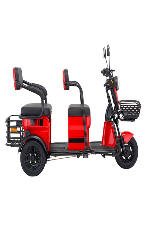 E-Moon Mona Elektrikli Motosiklet Kırmızı (3 Tekerlekli 3 Kişilik)