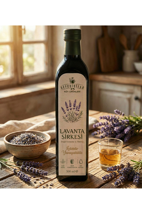 Doğal Lavanta Sirkesi 500 ml - Seferihisar'dan Geleneksel ve Filtresiz