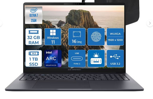 Expertbook B5 B5405CCA-U516512B0D 14" Intel Core Ultra 5 225H AI Boost NPU Top13 16GB Ddr5 512GB SSD Intel Arc Grap