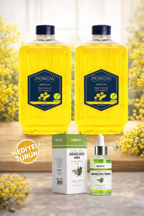 2 Adet Mimoza Doğal Zeytinyağlı Sıvı Sabun 1500 ml
