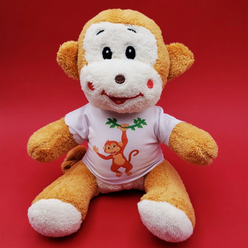 TİŞÖRTLÜ SEVİMLİ PELUŞ MAYMUN