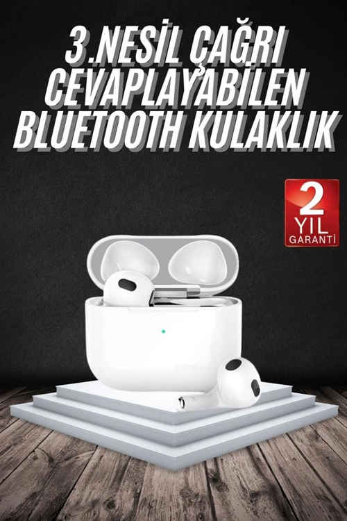 BLUETOOTH KULAKLIK 3. NESİL IOS ANDROİD UYUMLU YENİ NESİL WİRELESS CHARGE