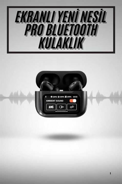 YENİ NESİL ANC ÖZELLİKLİ ÇAĞRI CEVAPLAYAN DOKUNMATİK EKRANLI BLUETOOTH KULAKLIK SİYAH