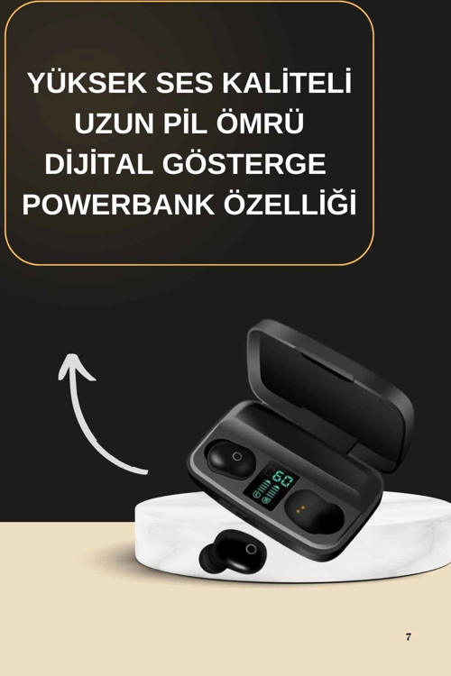 2025 YENİ MODEL BLUETOOTH KULAKLIK STEREO TWS KULAKLIK 5.0 BLUETOOTH YÜKSEK SES KALİTELİ