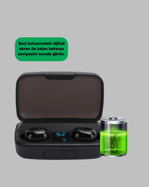 DOKUNMATİK KONTROLLÜ ABS MALZEMELİ BLUETOOTH KULAKLIK + YÜKSEK KAPASİTELİ KUTU
