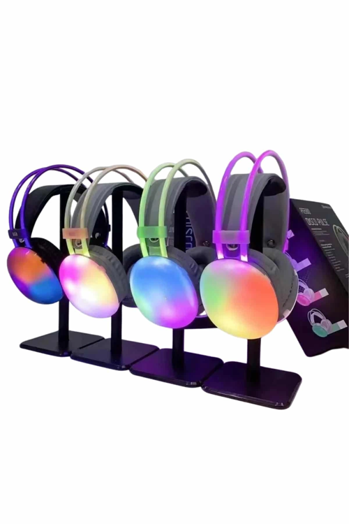 RGB IŞIKLI YÜKSEK SES KALİTELİ KABLOSUZ KULAK ÜSTÜ BLUETOOTH KULAKLIK