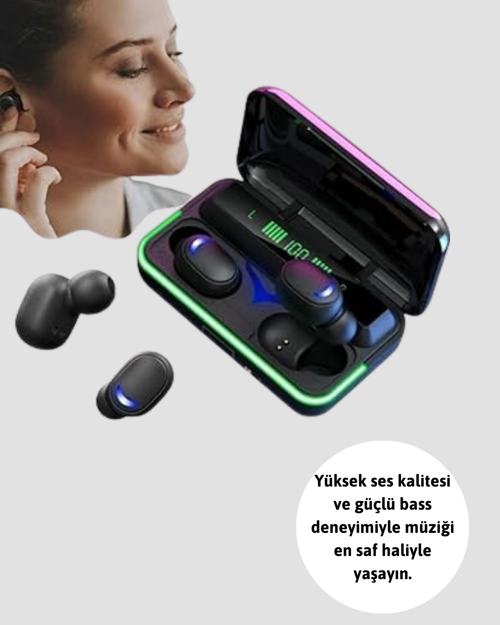 POWERBANK ÖZELLİKLİ BLUETOOTH 5.1 KULAKLIK OYUN VE MÜZİK İÇİN