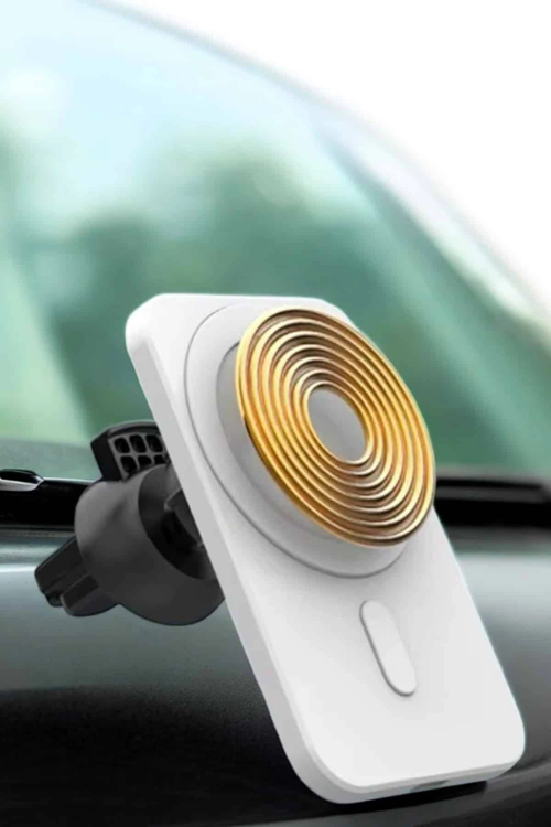 ARAÇ UYUMLU KABLOSUZ 15W TAŞINABİLİR ŞARJ ALETİ ÇİFT KABLO