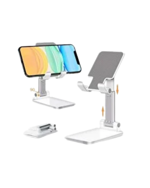 AYARLANABİLİR ERGONOMİK KATLANABİLİR MASAÜSTÜ TELEFON TUTUCU BEYAZ