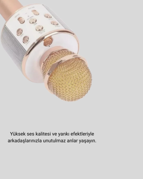 BLUETOOTH KARAOKE MİKROFON ŞARJLI UZUN PİL ÖMÜRLÜ ÇOK FONKSİYONLU