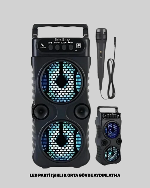 LED IŞIKLI KABLOSUZ HOPARLÖR – BLUETOOTH, FM RADYOLU, TAŞINABİLİR ŞARJLI