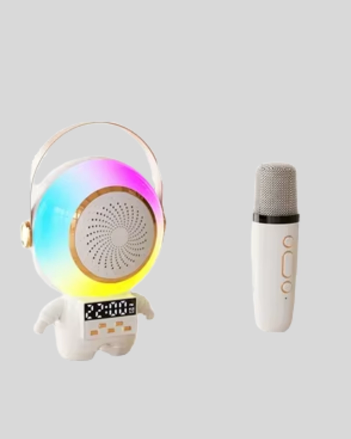 ASTRONOT TASARIMLI BLUETOOTH SPEAKER VE KABLOSUZ MİKROFON KARAOKE SETİ