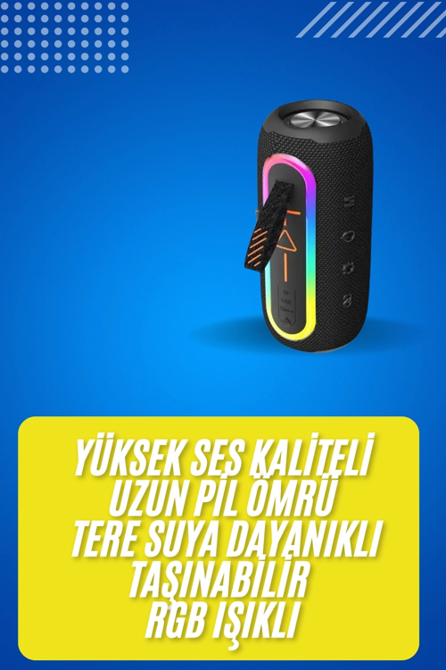 BLUETOOTH HOPARLÖR USB ŞARJLI UZUN PİL ÖMRÜ ANDROİD VE İOS UYUMLU RENKLİ