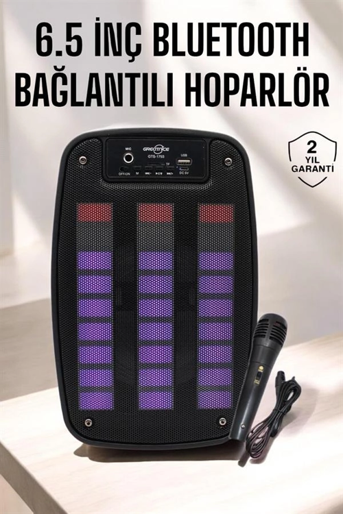 BLUETOOTH HOPARLÖR RGB IŞIKLI USB SD KART GİRİŞLİ TAŞINABİLİR