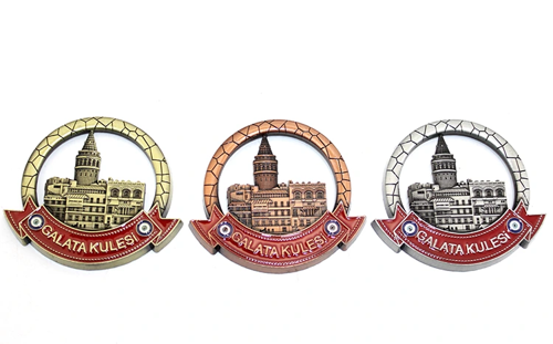 İSTANBUL TEMALI METAL MAGNET GALATA KULESİ YUVARLAK TASARIM