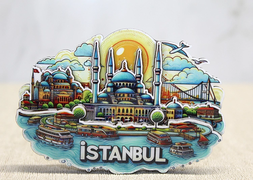 AHŞAP İSTANBUL TEMALI MAGNET - MODEL 3