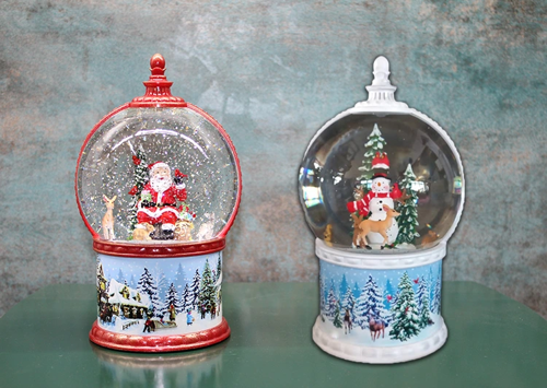 KARDAN ADAM VE NOEL BABALI IŞIKLI MÜZİKLİ KAR KÜRESİ
