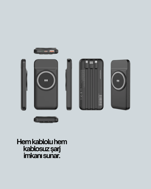 22.5W HIZLI + 15W KABLOSUZ ŞARJ – AKILLI POWERBANK İLE HER AN ENERJİ