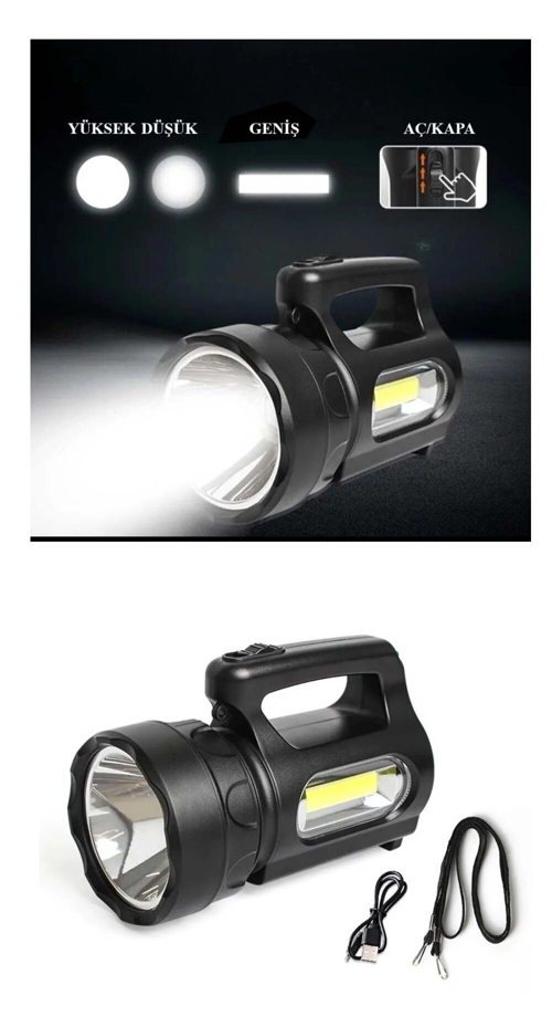 PROFESYONEL ULTRA GÜÇLÜ LED EL FENERİ - YÜKSEK PERFORMANSLI 900 LÜMEN AYDINLATMA