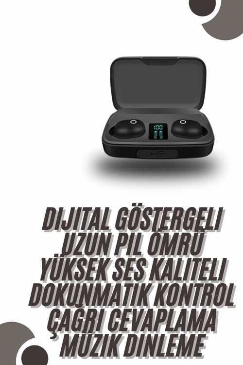 TWS BLUETOOTH KULAKLIK 5.0 BLUETOOTH BAĞLANTILI DOKUNMATİK KONTROL ÖZELLİĞİ