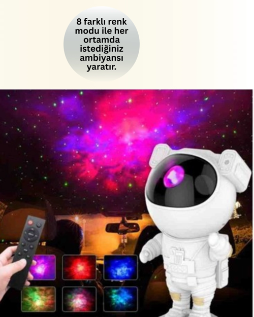 USB GÜÇ BAĞLANTILI ÇOK FONKSİYONLU ASTRONOT GECE LAMBASI
