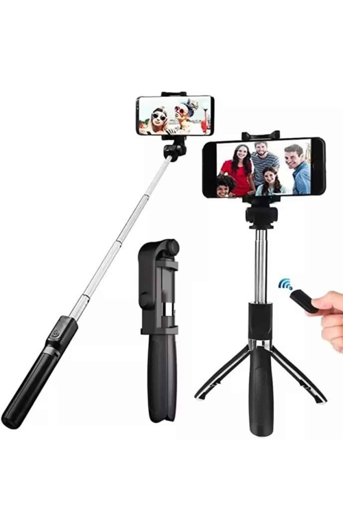SELFİE ÇUBUĞU TRİPOD BLUETOOTH KUMANDALI SELFİE ÇUBUĞU TELEFON TUTUCU