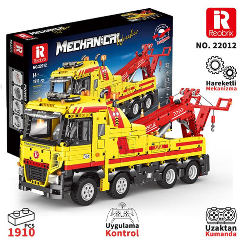 Technic 22012 Kurtarma Kamyonu (Wrecker Rescue Truck) Kumanda&Motor Yaratıcı Yapı Blok Seti Building Blocks - 19