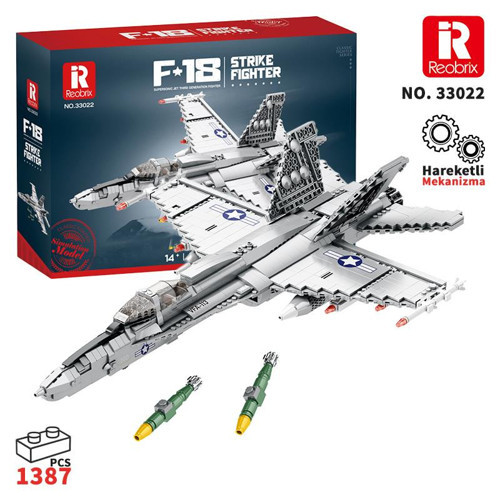 33022 American McDonnell Dougles F18 Hornet Strike Fighter Jet Uçak Yaratıcı Yapı Blok Seti Building Blocks - 13