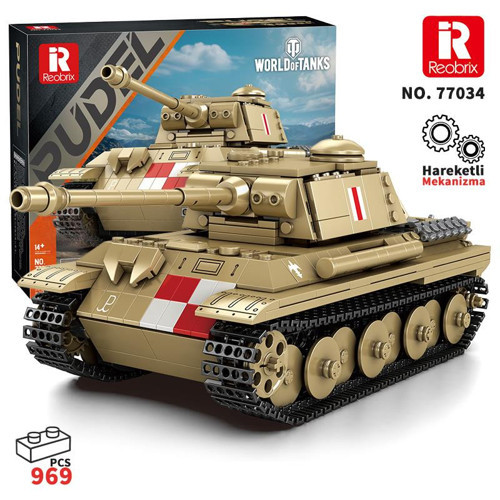 77034 World Of Tanks Pudel Panter Tankı Yaratıcı Yapı Blok Seti Building Blocks - 969 Parça