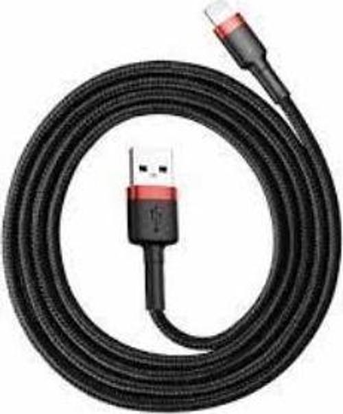 Cafule 2.4A Lightning 1M Şarj Kablosu CALKLF-B19 Kırmızı/Siyah