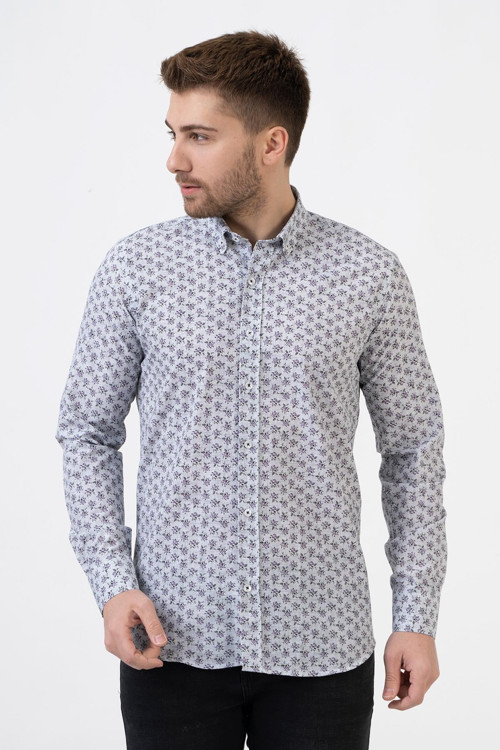 San Sebastián G2324 Regular Fit Pamuklu Gömlek Desenli