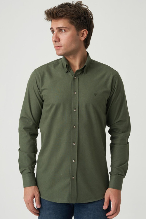 Covilhã G2526 Slim Fit Flanel Gömlek Desenli