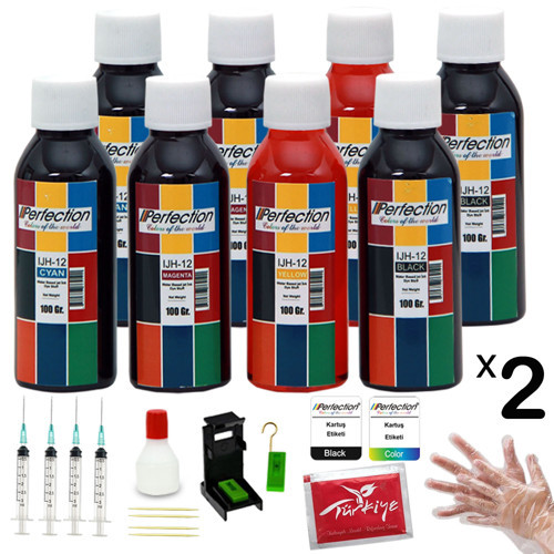 HP 652, 651, 650, 305, 47 Kartuş Uyumlu Dolum Seti̇ 8 x 100 ML