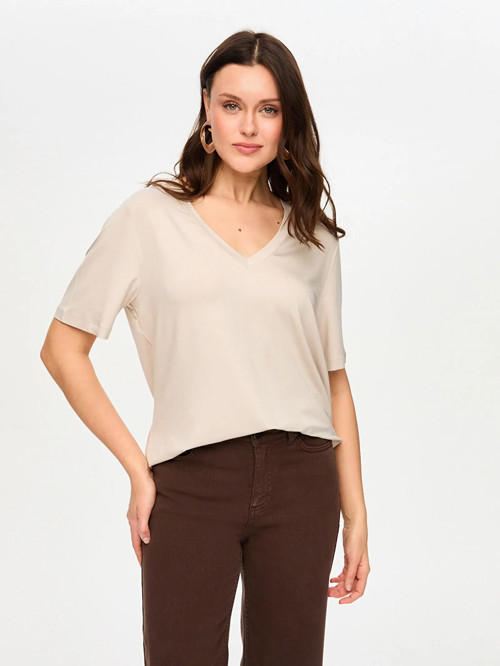 V Yaka Kısa Kol Kadın T-Shirt BS26TSH001