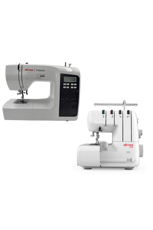 TR220 Elektronik Dikiş Makinesi (Siyah) ve 328 Ev Tipi 4 İplik Overlok Makinesi
