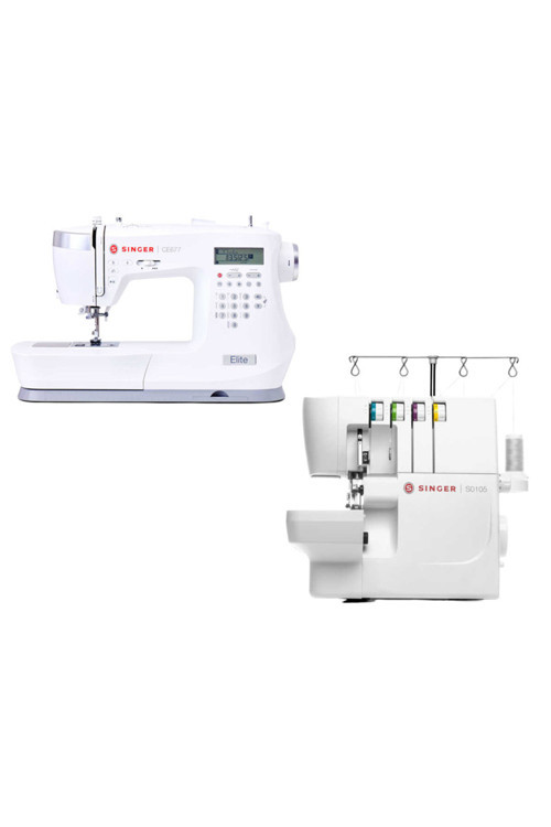 Elite CE677 Elektronik Dikiş Makinesi ve Singer S0105 Overlok Makinesi Avantajlı Paket